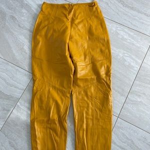 Mustard leather pants